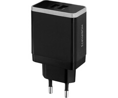 Mobiparts Mobiparts Dual USB Wandlader 24W / 4.8A - Sneloplader - Zwart