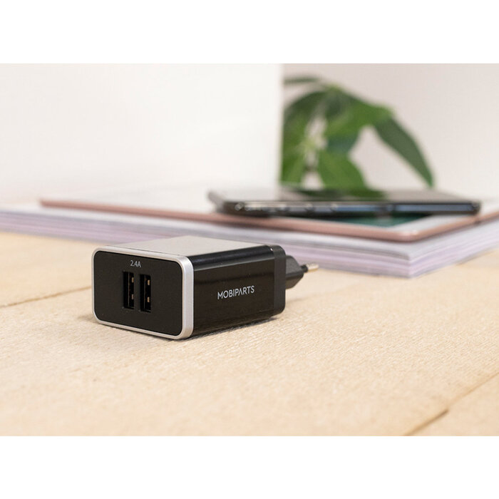 Mobiparts Mobiparts Wall Charger Dual USB 24W/4.8A Black