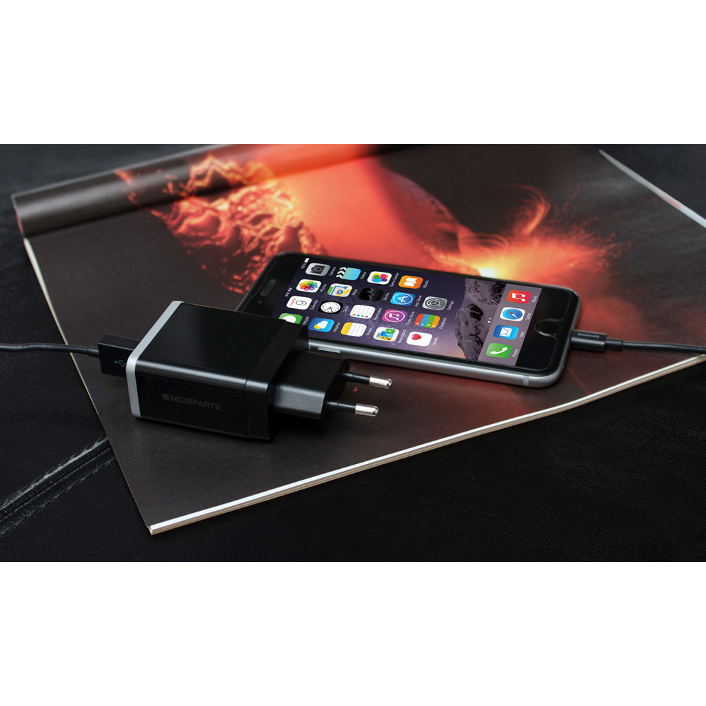 Mobiparts Mobiparts Quick Charge Dual USB Wandlader 4.6A Zwart