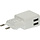 Dubbele USB Wandoplader 2.4A - Wit - Voordeelverpakking (5-Pack)