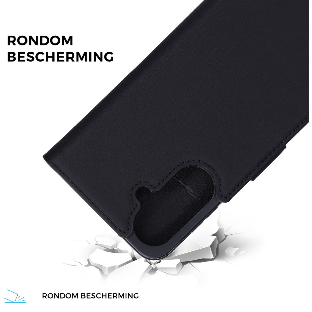 Mobiparts Mobiparts Lederen Wallet Case voor Samsung Galaxy A37 - Zwart