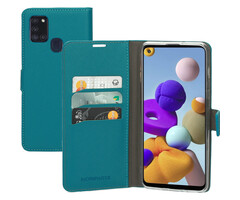 Mobiparts Mobiparts Saffiano Wallet Case voor Samsung Galaxy A21s - Turquoise
