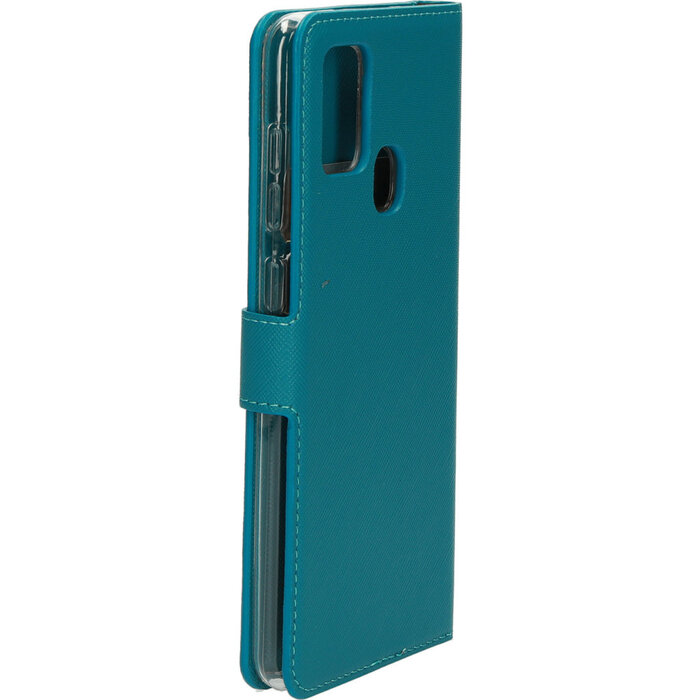 Mobiparts Mobiparts Saffiano Wallet Case voor Samsung Galaxy A21s - Turquoise