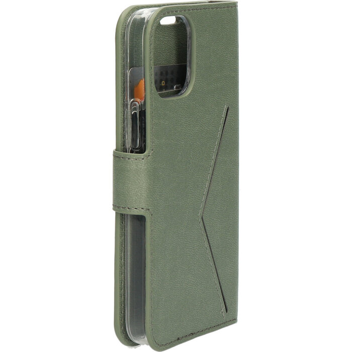 Mobiparts Mobiparts Classic Wallet Case voor iPhone 12 Mini - Stone Green