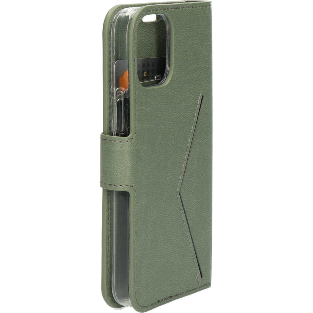 Mobiparts Mobiparts Classic Wallet Case voor iPhone 12 Mini - Stone Green