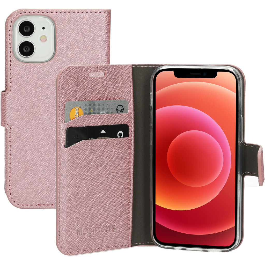 Mobiparts Mobiparts Saffiano Wallet Case voor Apple iPhone 12 Mini - Roze