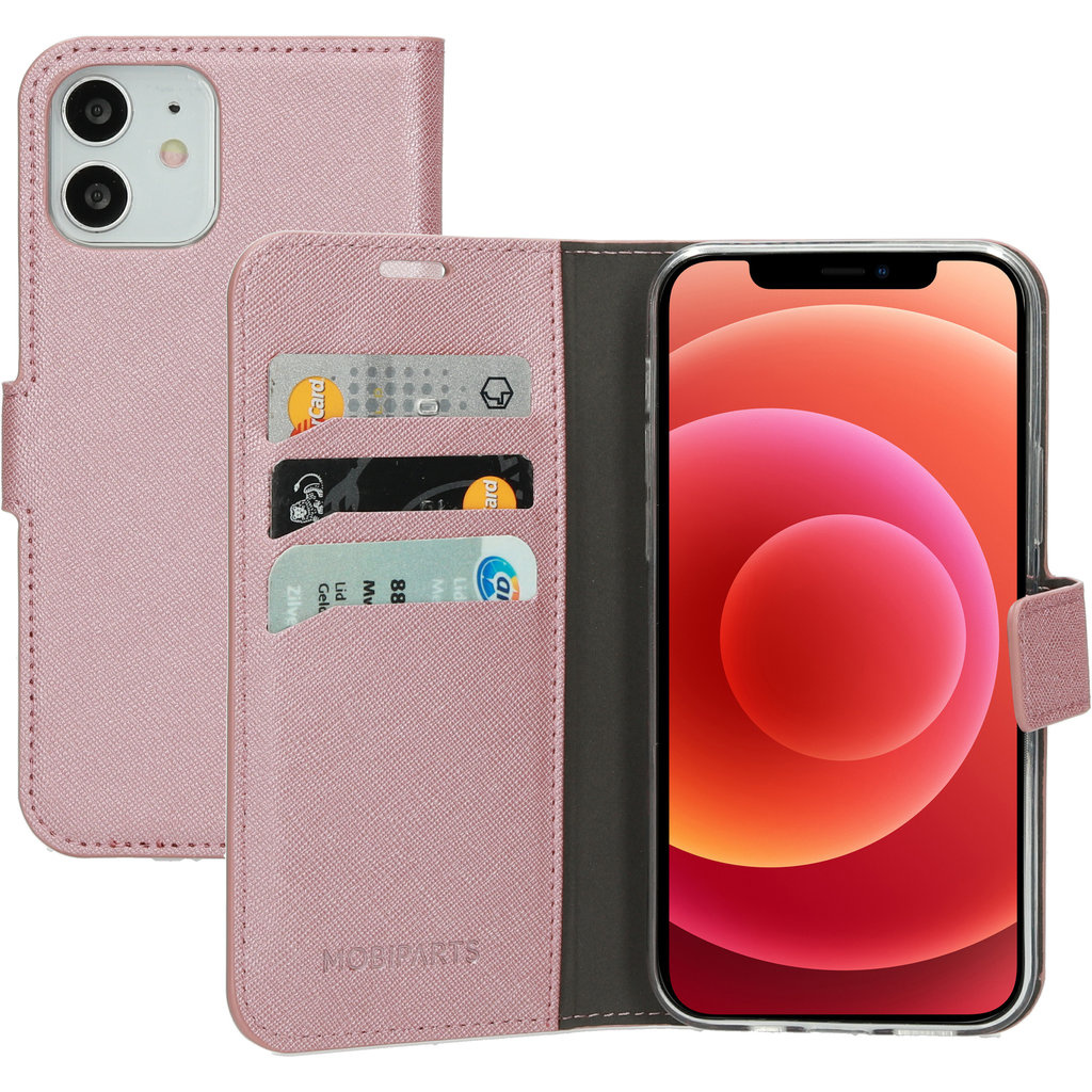 Mobiparts Mobiparts Saffiano Wallet Case voor iPhone 12 / 12 Pro - Roze