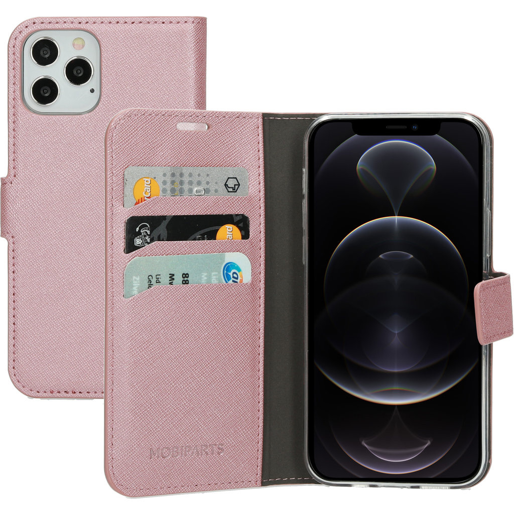 Mobiparts Mobiparts Saffiano Wallet Case voor iPhone 12 / 12 Pro - Roze
