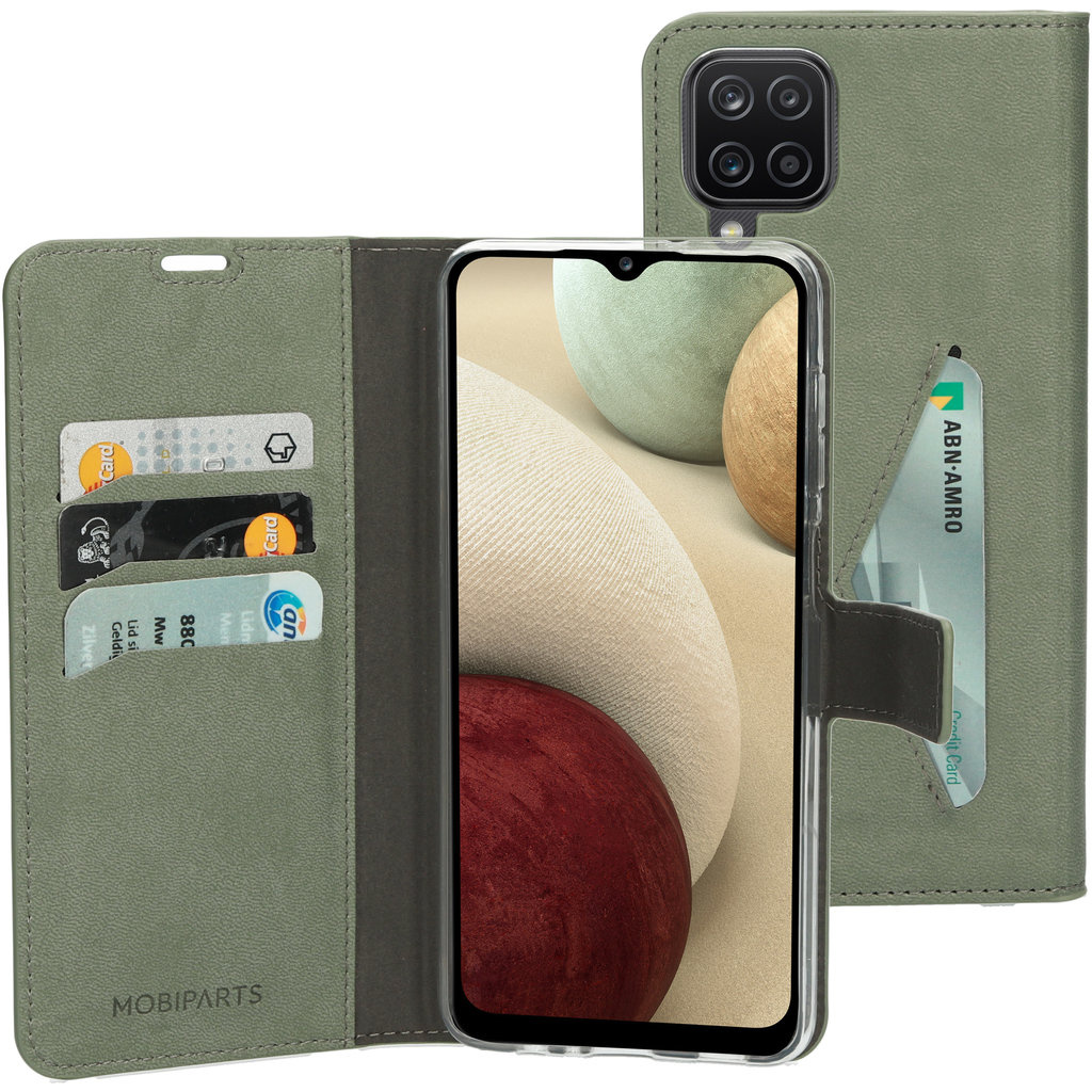 Mobiparts Mobiparts Classic Wallet Case voor Samsung Galaxy A12 - Stone Green