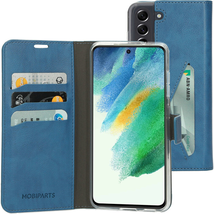Mobiparts Mobiparts Classic Wallet Case Samsung Galaxy S21 FE (2022) Steel Blue