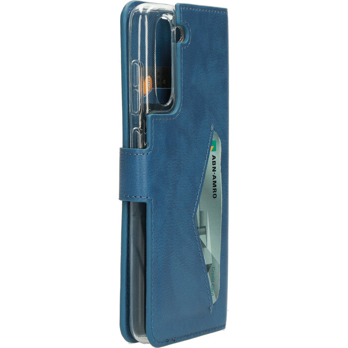Mobiparts Mobiparts Classic Wallet Case Samsung Galaxy S21 FE (2022) Steel Blue