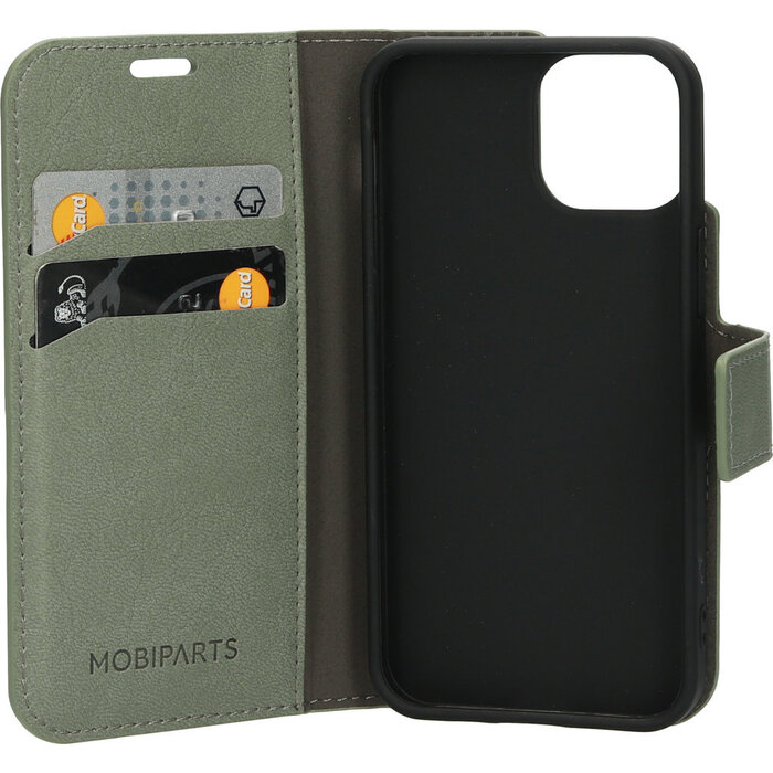 Mobiparts Mobiparts Classic Wallet Case voor iPhone 13 Mini - Stone Green