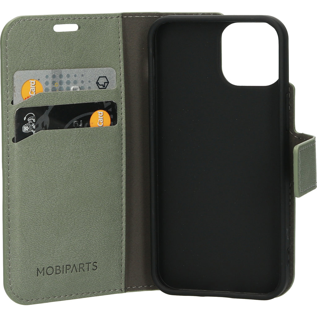 Mobiparts Mobiparts Classic Wallet Case voor iPhone 13 Mini - Stone Green