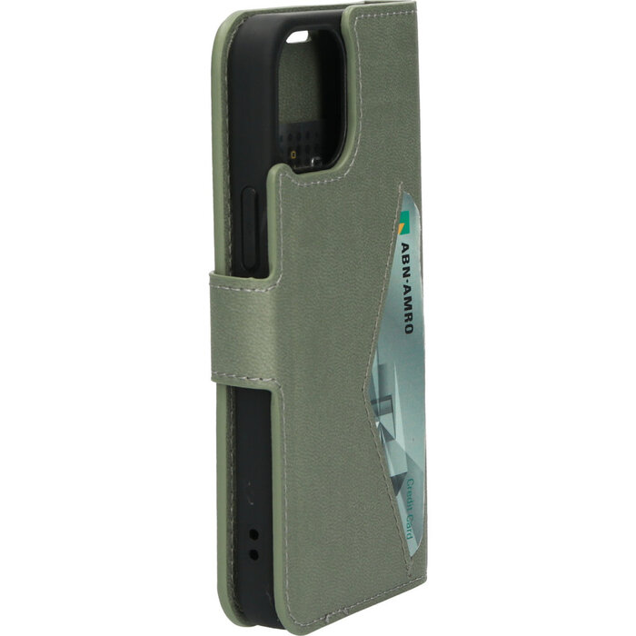 Mobiparts Mobiparts Classic Wallet Case voor iPhone 13 Mini - Stone Green