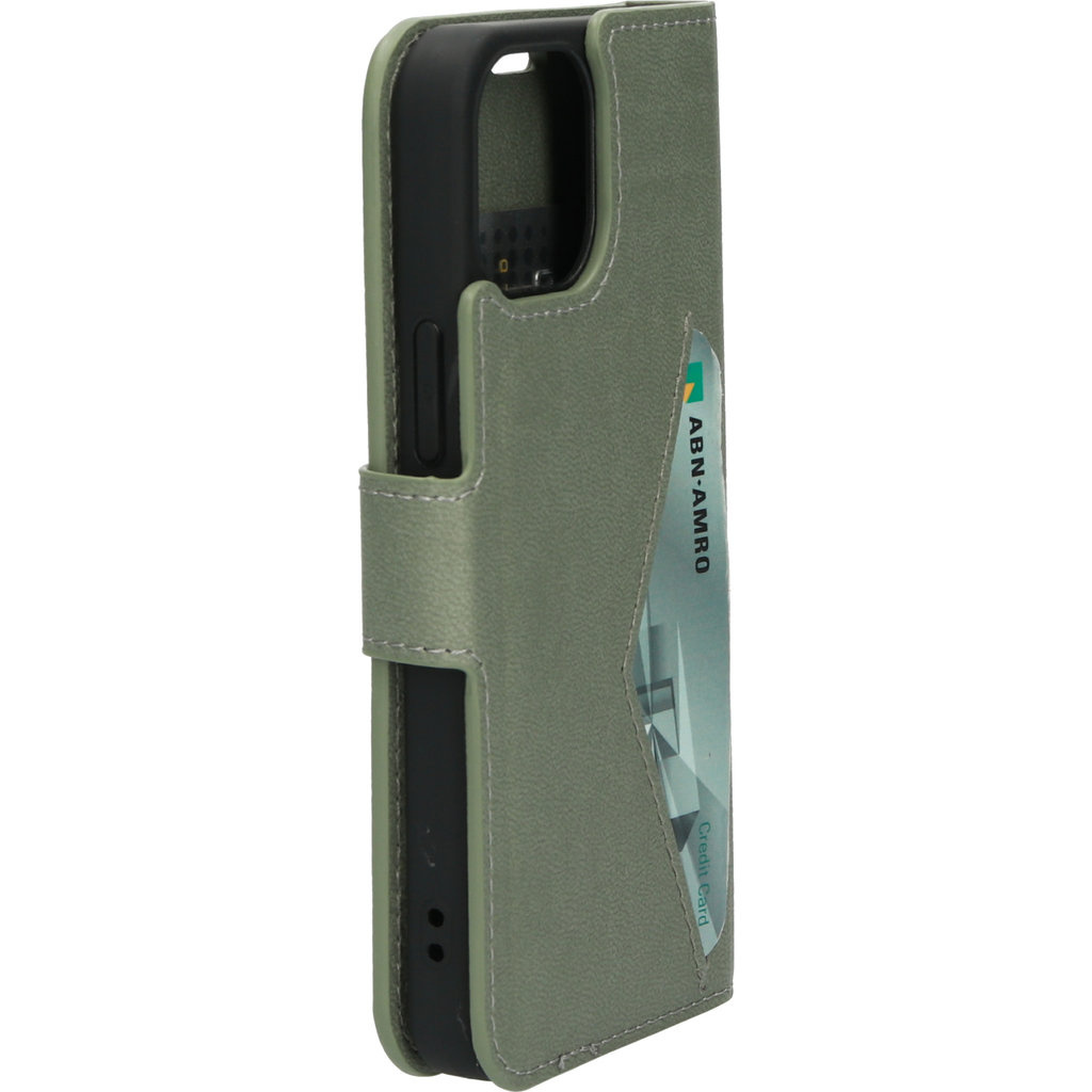 Mobiparts Mobiparts Classic Wallet Case voor iPhone 13 Mini - Stone Green