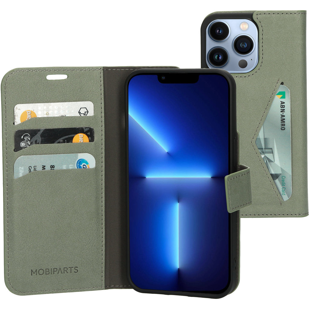 Mobiparts Mobiparts Classic Wallet Case voor Apple iPhone 13 Pro - Stone Green