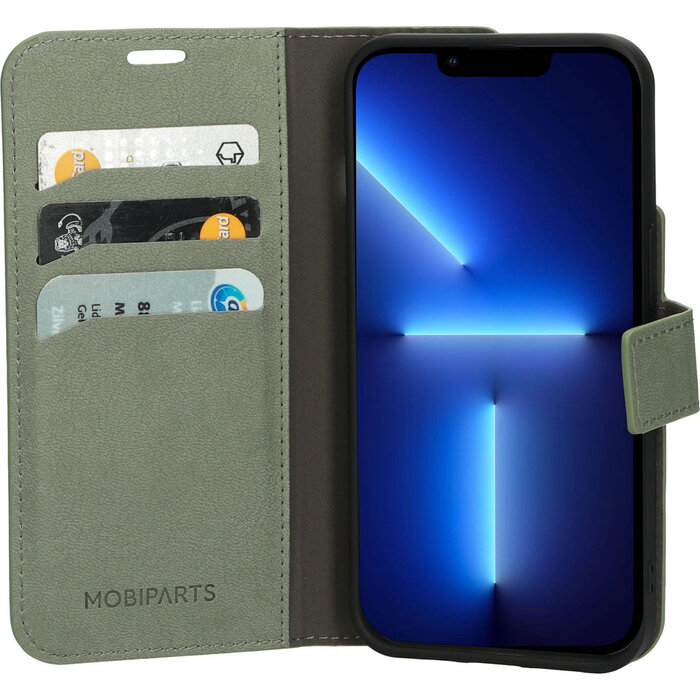 Mobiparts Mobiparts Classic Wallet Case voor Apple iPhone 13 Pro - Stone Green
