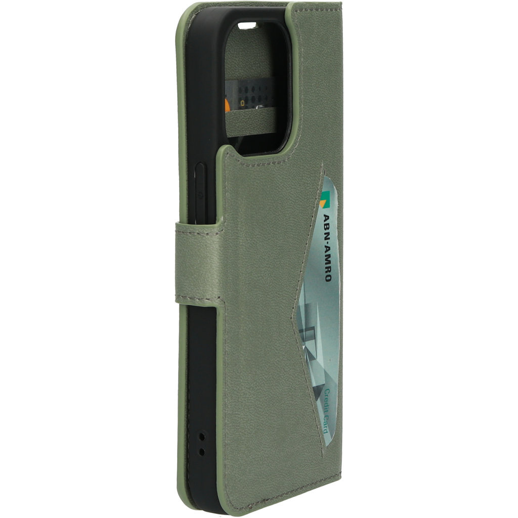 Mobiparts Mobiparts Classic Wallet Case voor Apple iPhone 13 Pro - Stone Green