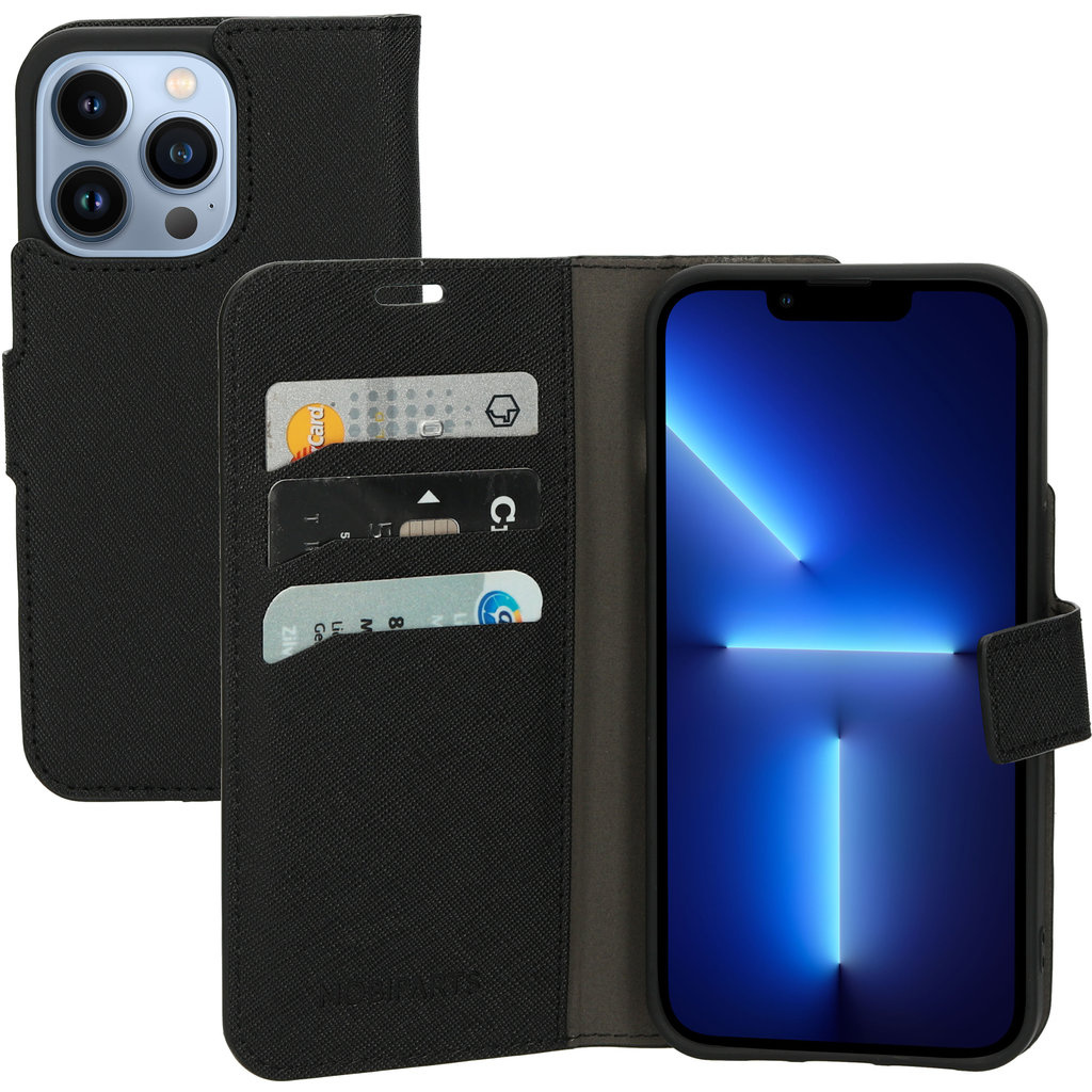 Mobiparts Mobiparts Saffiano Wallet Case voor iPhone 13 Pro - Zwart
