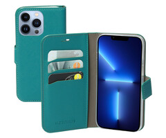Mobiparts Mobiparts Saffiano Wallet Case voor Apple iPhone 13 Pro - Turquoise