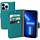 Mobiparts Saffiano Wallet Case voor Apple iPhone 13 Pro - Turquoise