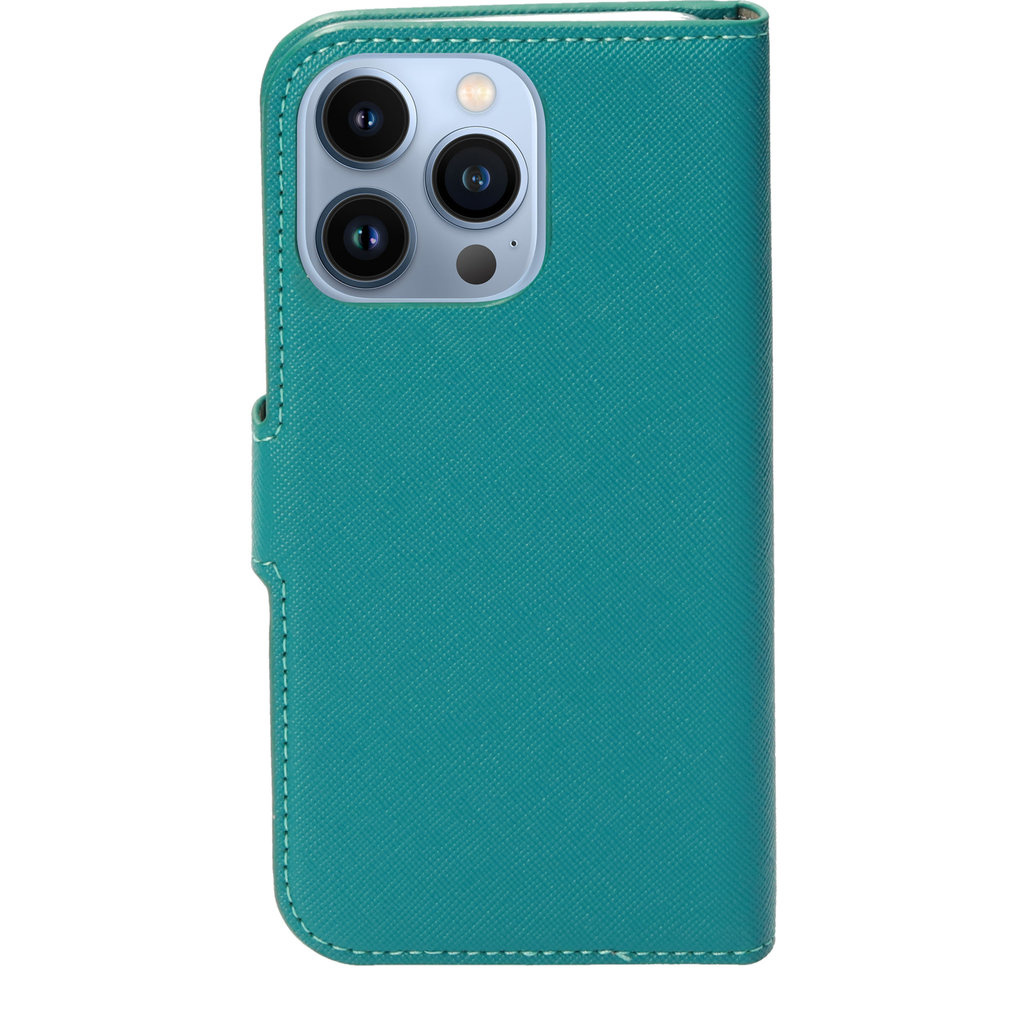 Mobiparts Mobiparts Saffiano Wallet Case voor Apple iPhone 13 Pro - Turquoise