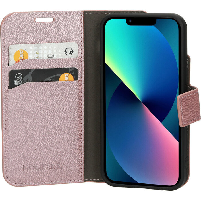 Mobiparts Mobiparts Saffiano Wallet Case voor iPhone 13 Mini - Roze
