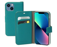 Mobiparts Mobiparts Saffiano Wallet Case voor Apple iPhone 13 Mini - Turquoise