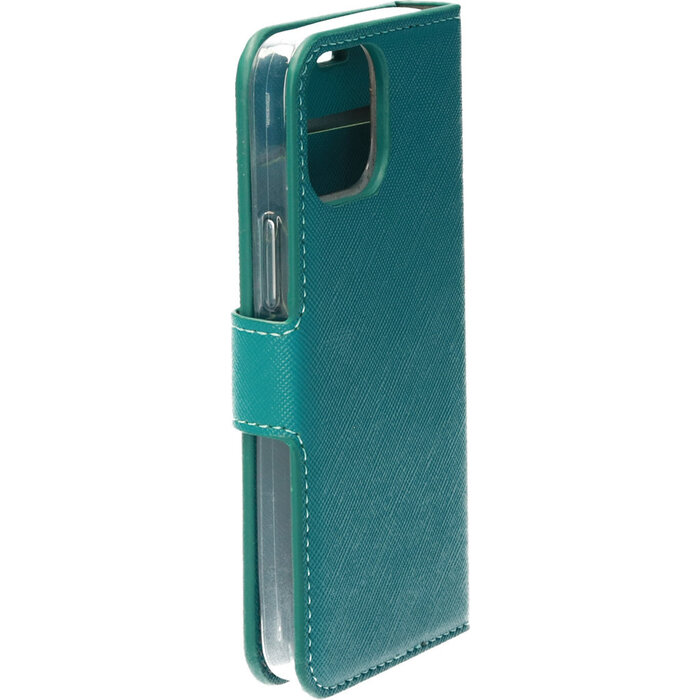 Mobiparts Mobiparts Saffiano Wallet Case voor Apple iPhone 13 Mini - Turquoise