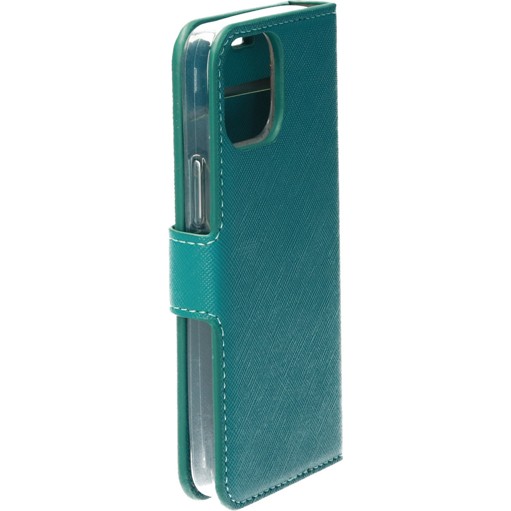 Mobiparts Mobiparts Saffiano Wallet Case voor Apple iPhone 13 Mini - Turquoise