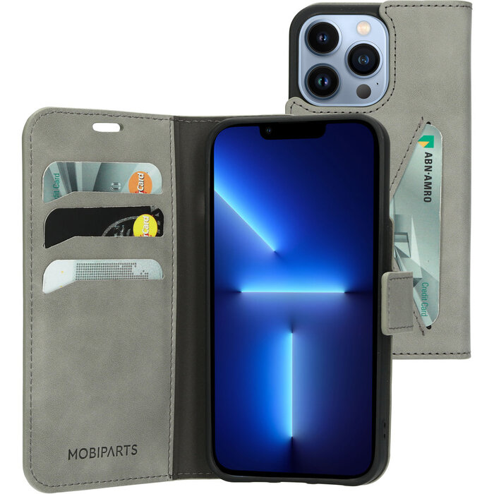 Mobiparts Mobiparts Classic Wallet Case voor iPhone 13 Pro - Granite Grey
