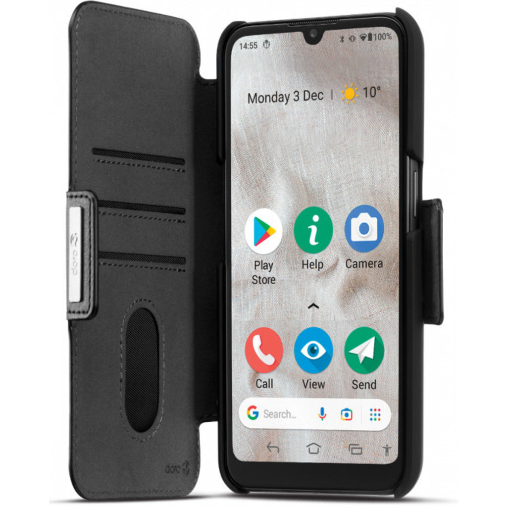 Doro Doro 8100 / 8200 Wallet Case - Hoesje met Pasjeshouder - Zwart