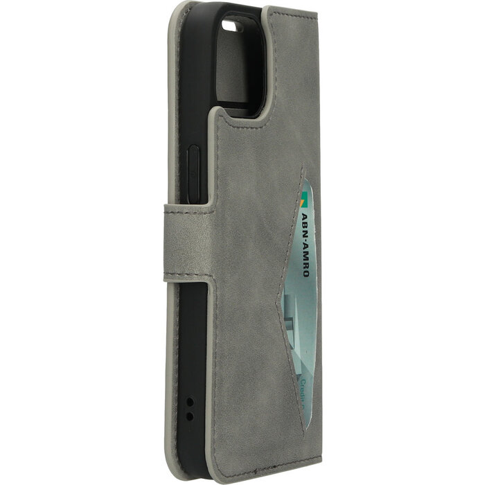 Mobiparts Mobiparts Classic Wallet Case voor iPhone 14 - Granite Grey