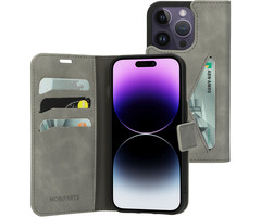 Mobiparts Mobiparts Classic Wallet Case voor iPhone 14 Pro - Granite Grey