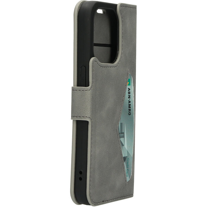 Mobiparts Mobiparts Classic Wallet Case voor iPhone 14 Pro - Granite Grey