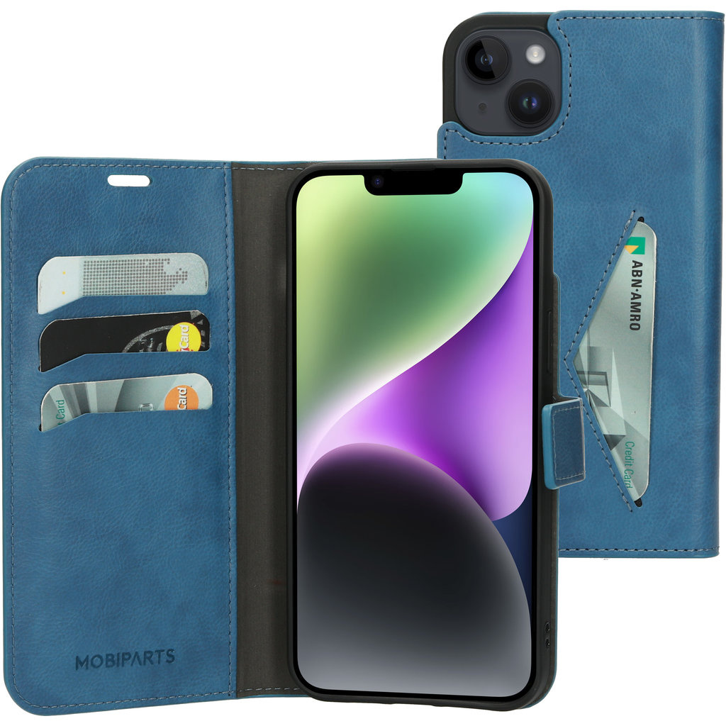 Mobiparts Mobiparts Classic Wallet Case voor iPhone 14 Plus - Staalblauw