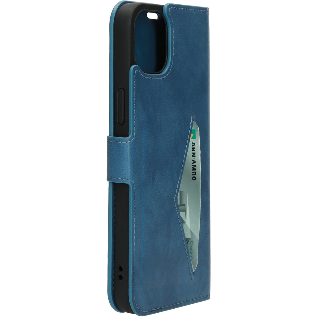 Mobiparts Mobiparts Classic Wallet Case voor iPhone 14 Plus - Staalblauw
