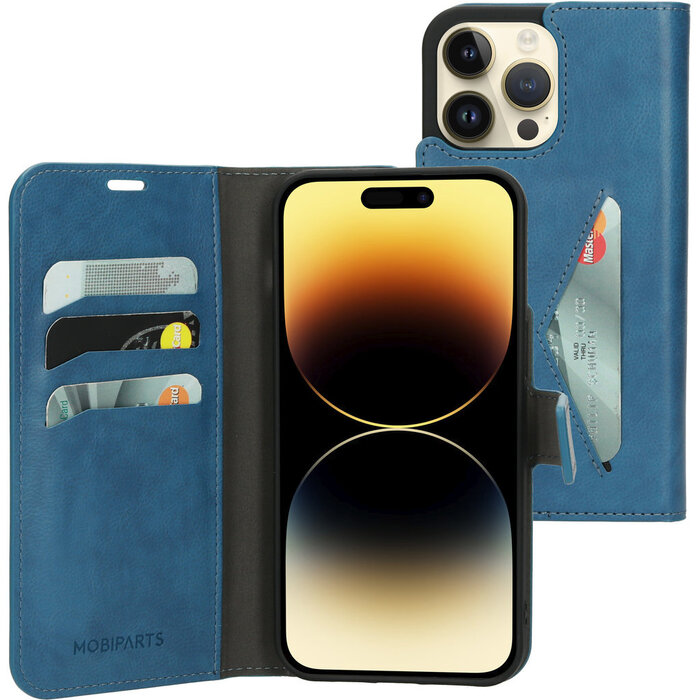 Mobiparts Mobiparts Classic Wallet Case voor iPhone 14 Pro Max - Staalblauw