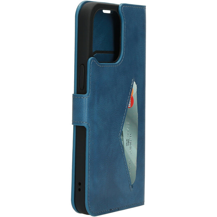 Mobiparts Mobiparts Classic Wallet Case voor iPhone 14 Pro Max - Staalblauw