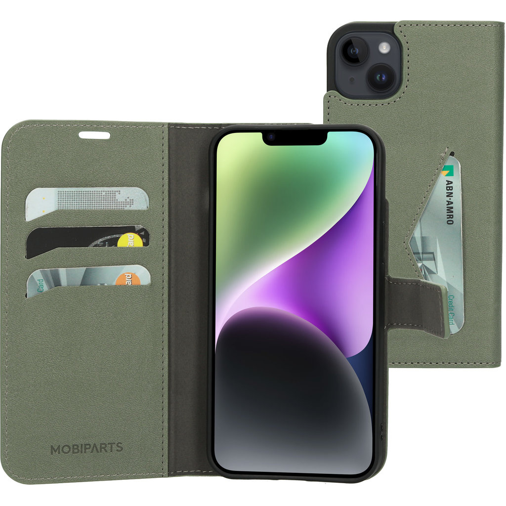 Mobiparts Mobiparts Classic Wallet Case voor iPhone 14 Plus - Stone Green