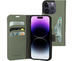 Mobiparts Mobiparts Classic Wallet Case voor iPhone 14 Pro - Stone Green