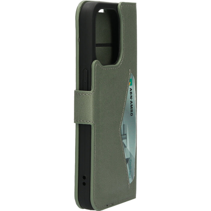 Mobiparts Mobiparts Classic Wallet Case voor iPhone 14 Pro - Stone Green