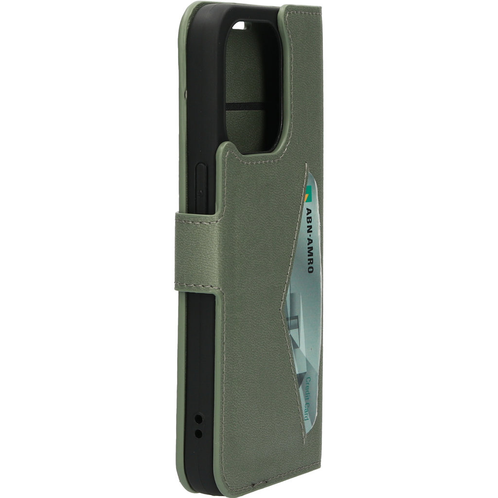 Mobiparts Mobiparts Classic Wallet Case voor iPhone 14 Pro - Stone Green
