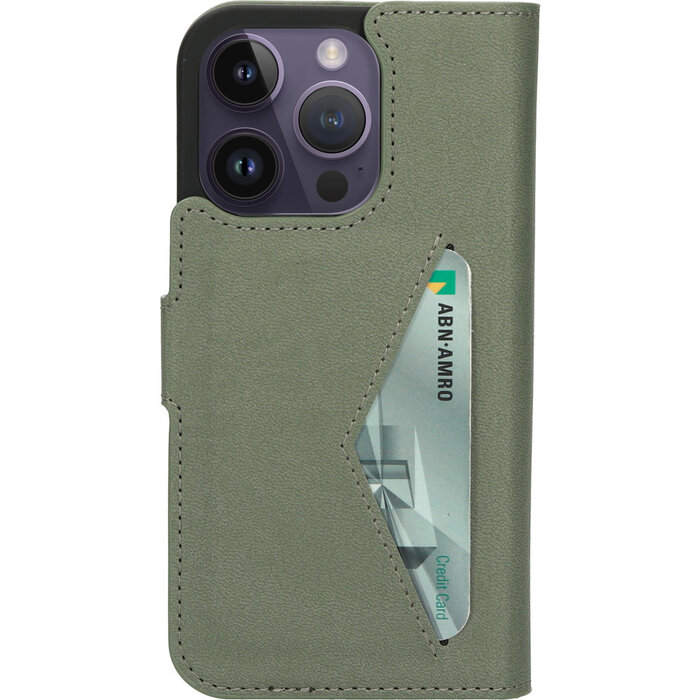 Mobiparts Mobiparts Classic Wallet Case voor iPhone 14 Pro - Stone Green