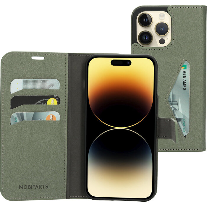 Mobiparts Mobiparts Classic Wallet Case voor Apple iPhone 14 Pro Max - Stone Green