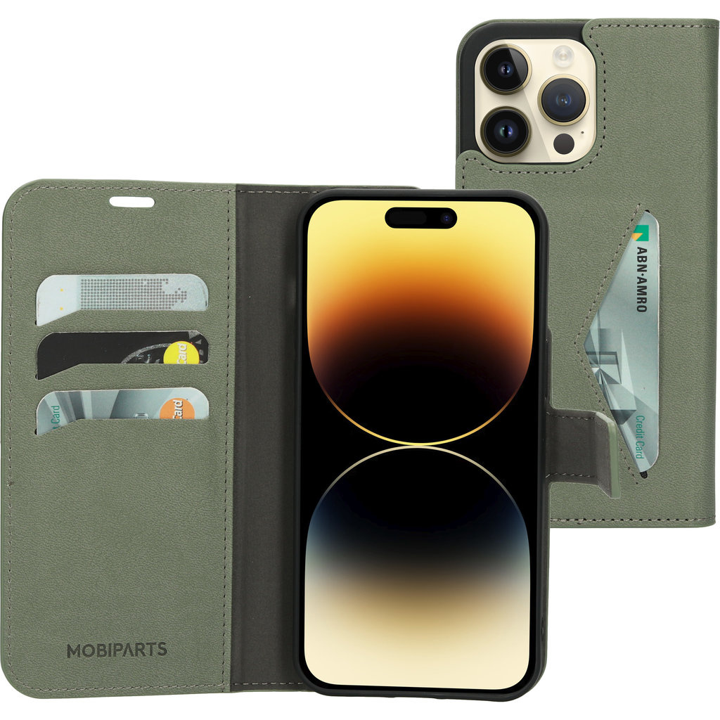 Mobiparts Mobiparts Classic Wallet Case voor Apple iPhone 14 Pro Max - Stone Green