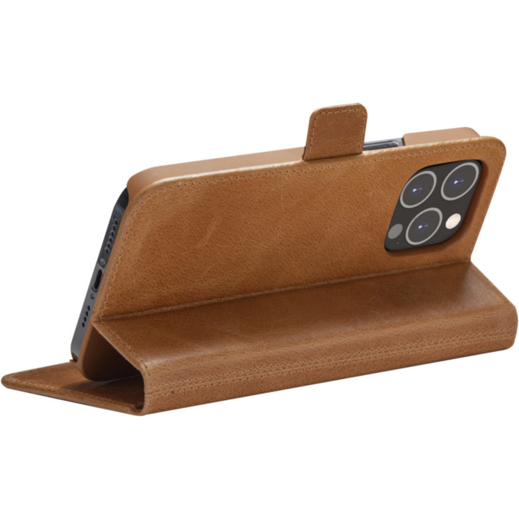 DBramante1928 DBramante1928 Copenhagen iPhone 14 Pro Leren Wallet Case - Tan, foto 4 van 5