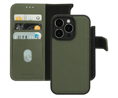 Mobiparts Mobiparts 2-in-1 Leren Wallet Case voor iPhone 14 Pro - Groen