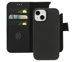 Mobiparts Mobiparts 2-in-1 Lederen Wallet Case iPhone 15 / 14 / 13 Zwart