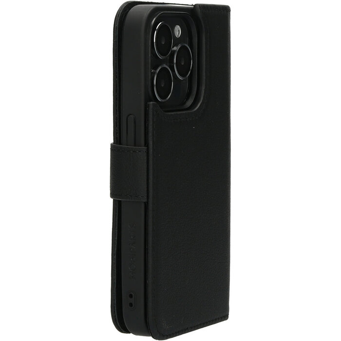 Mobiparts Mobiparts 2-in-1 Lederen Wallet Case voor iPhone 15 Pro - Zwart